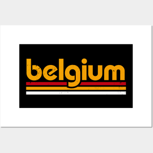 Retro Belgium Word Art // Vintage Grunge Belgian Football Posters and Art